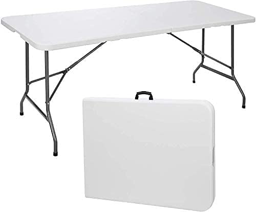 8ft Folding Table White Plastic Portable Long Foldable Tables Indoor Outdoor Party Picnic Camping Fold Table 8 Foot (4ft, 6ft, 8ft)