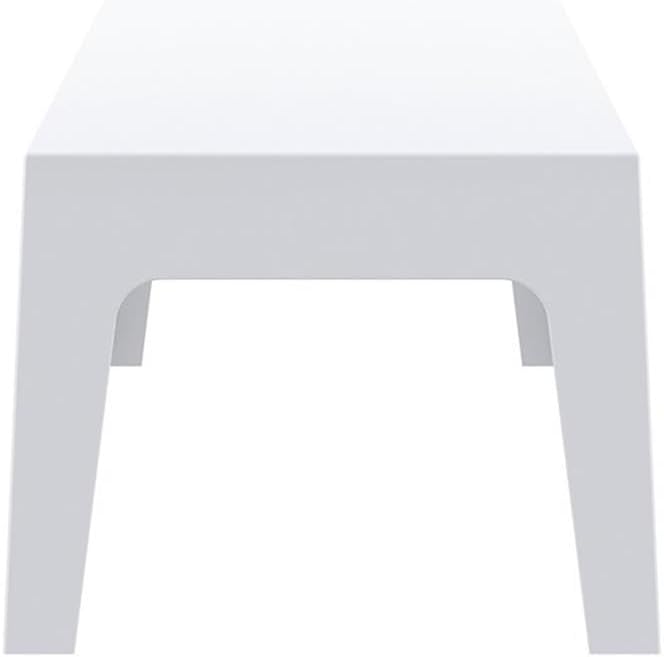 Compamia Box Resin Patio Coffee Table in White, Commercial Grade