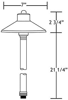 VOLT 12V Flat Hat (7"" Shade) 2700K LED Path Light 6-Pack Kit, Bronze | Solid Brass Fixtures, 150W Low Voltage Transformer, 3W G4 LED Bulbs Produce 300 Lumens of Warm White Light