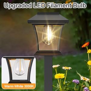 Sparkblaze Solar Pathway Lights Outdoor, 10 Pack, Warm White | Ideal for Walkways, Gardens, Lawns, Driveways & Landscape Lighting, Automatic Dusk-to-Dawn Lighting
