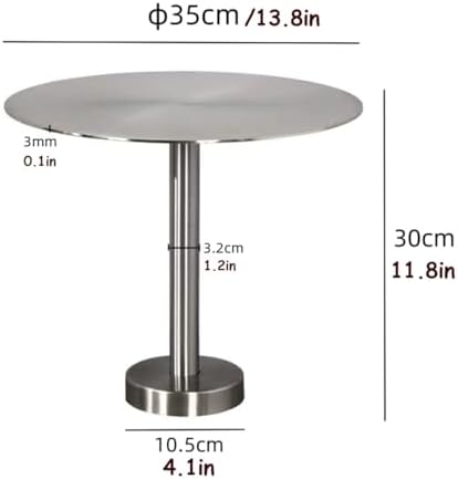 Wall Mounted Small Round Tray Table - Stainless Steel Space-Saving Cafe Side Desk, Modern Pub Bar End Table for Indoor/Outdoor Use (1.64ft)