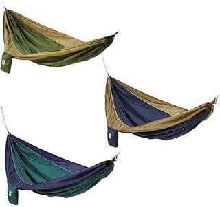 Parachute Silk Lightweight Portable Double Hammock In Blue / Green