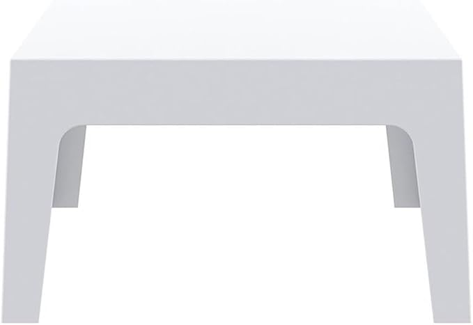 Compamia Box Resin Patio Coffee Table in White, Commercial Grade