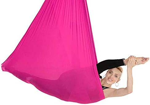 Indoor Sensory Swing Chair Adjustable Yoga Hammock Child Cuddle Swing for Kids Or Adults Autism ADHD AspergersTherapy (Color : Rose red, Size : 100 x 280 cm)