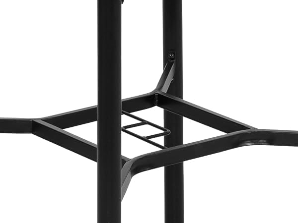 NUU GARDEN Outdoor Height Bar Table, 28" Square Patio Bistro Table with 1.57" Umbrella Hole and Mesh Metal Tabletop, Powder-Coated Metal Outside Furniture for Garden Lawn Poolside, Black with Gold