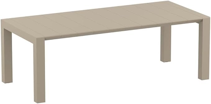 Compamia Vegas 86" Extendable Patio Dining Table in Dove Gray, Commercial Grade