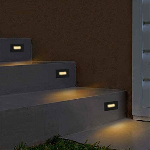 Ciata LED Stair Lights Indoor, Step Lights Outdoor Light 3 Watt, Warm White Stairway Lighting for Outdoor and Indoor Stairs 3000K Concrete, Home Theater Lighting, Black Finish, Horizontal, 3 Pack