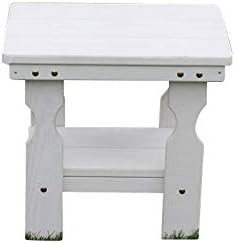 Amish Casual Heavy Duty Outdoor Wood End Table in Semi-Solid White Stain - Quality Crafted in The USA from Treated Pine by Amish Artisans