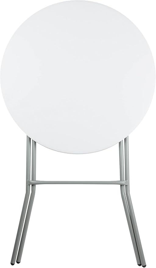 PRO&Family 32 Inch Round Cocktail Table White Tall Round Table Foldable Bar Table Outdoor High Top Table Foldable High Top Table Bar Height Folding Table Cocktail Tables for Parties Bar Height (9)