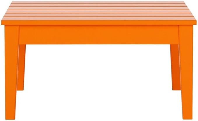 Costaelm Outdoor Side Tables for Patio, Small Patio Conversation Table Weather Resistant Coffee Table, Small Square Table Outdoor End Tables for Porch, Balcony, Poolside, Deck, Orange