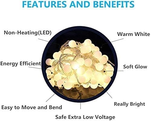 RaThun 65.6ft Globe String Lights with Remote for Indoor Bedroom Warm White | 150 LED Fairy Lights with Timer, 8 Modes, 16ft Extended Lead, Linkable for Bedroom,Dorm,Classroom,Christmas,Indoor Decor