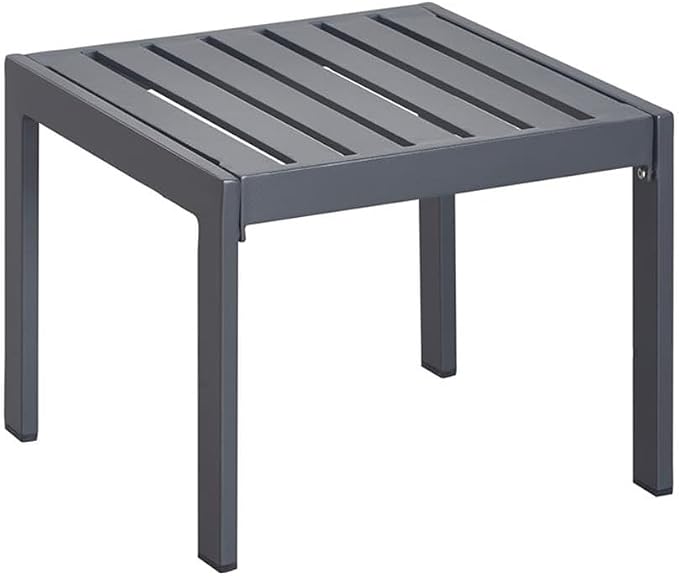 Home Square Outdoor Side Table in Gray Gunmetal Finish - Set of 2