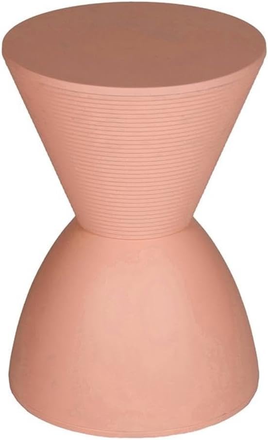 Afuera Living Modern Polypropylene Side Table, 17 in H x 12 in W, Pink Finish, Lightweight Indoor/Outdoor End Table, Mid-Century Style for Sofa or Sectional