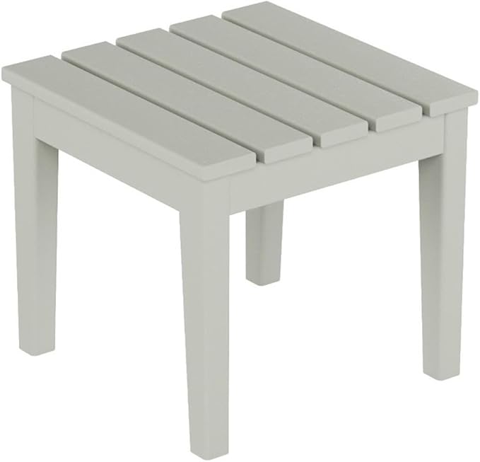 Costaelm Small Outdoor Side Table, Patio End Table Weather Resistant Outdoor Coffee Table, Square Conversation Table for Indoor, Porch, Balcony, Garden, Poolside, Deck, Sand