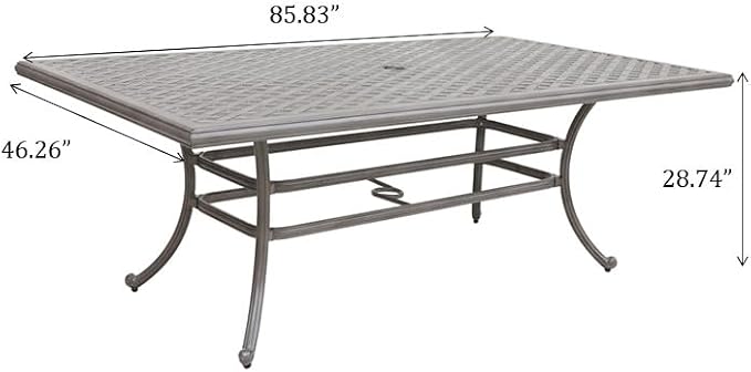 46x86 Inch Cast Aluminum Rectangle Table