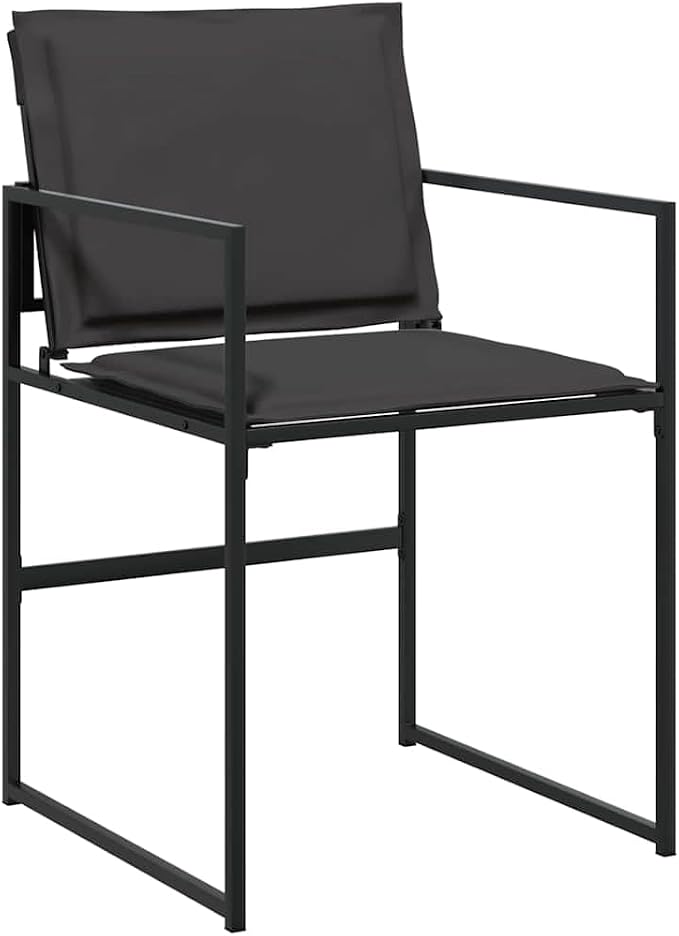 9 Piece Outdoor Dining Set for 8, Modern Patio Furniture with Tempered Glass Table and Textilene Chairs, Black