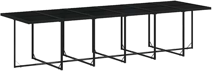 17-Piece Outdoor Dining Set, 16-Seater Poly Rattan Garden Patio Furniture with Cushions, Foldable Chairs and Stools for Backyard Family Gatherings, Black and Cream