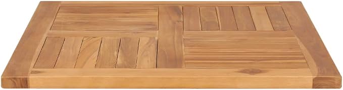 Square Table Top Solid Teak Wood, Replacement Table Top, Wooden Desk Top for Outdoor, Home, 27.6"x27.6"x1"
