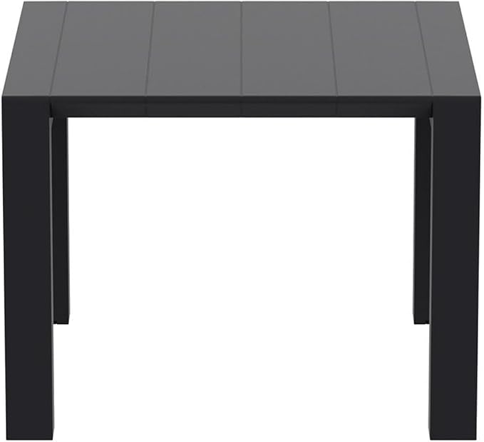 Compamia Vegas 55" Extendable Patio Dining Table in Black, Commercial Grade