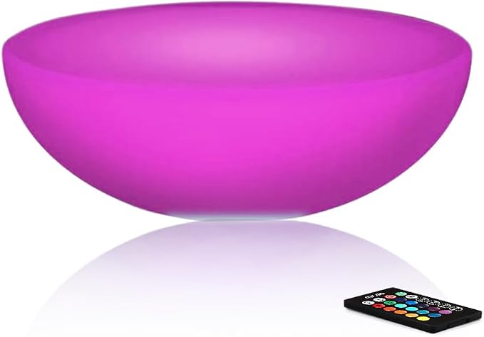 Mr.Go 24" Round LED Light Up Table Top, Rechargeable Glowing Side Table, 16 Color Changing, Dimmable w/Remote, Waterproof Indoor Outdoor for Patio, Pool, Bar, Party, Home Decor