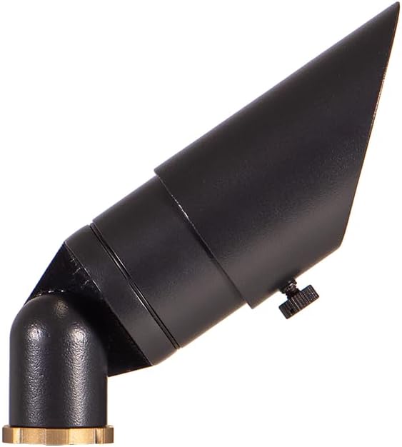 VOLT 12V Top Dog Outdoor Mini Spotlight (Black) & 4W 2700K MR11 LED Bulb | Solid Cast Brass with Durable Powder Coating, 350 Lumens of Warm White Light, Ideal for Yard, Lawn, Garden, Trees & House