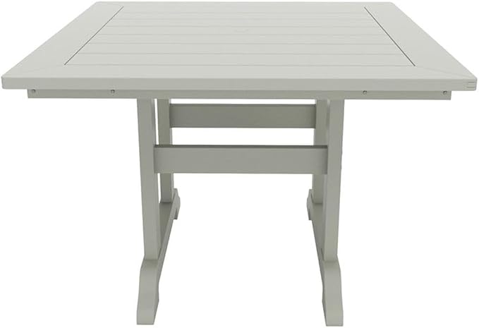 Costaelm Square Outdoor Dining Tables, 43'' Patio Table with Umbrella Hole for 4 Person, Balcony Outdoor Buffet Porch for Outside Lawn Porch Bistro Furniture, Sand