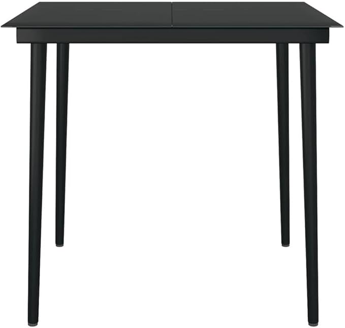 BOWERY HILL 5-Piece Powder-Coated Steel Patio Dining Set, Black Finish, Modern Minimalist Design, Indoor/Outdoor Use, Durable and Easy Maintenance, Perfect for Garden, Terrace, or Alfresco Dining