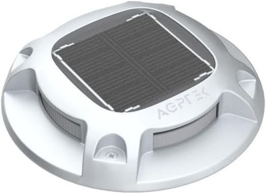 AGPTEK Solar Driveway Lights Outdoor 12 Pack, 2 Color Modes LED Deck Dock | Marine Waterproof Driveway Marker Lights for Step Sidewalk Stair Garden Pathway Walkway Yard (Warm White/Cool White)