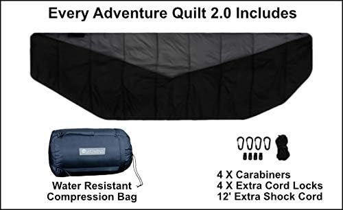 Go Outfitters The Adventure Under Quilt, Hammock Camping Insulation (Black/Gray)