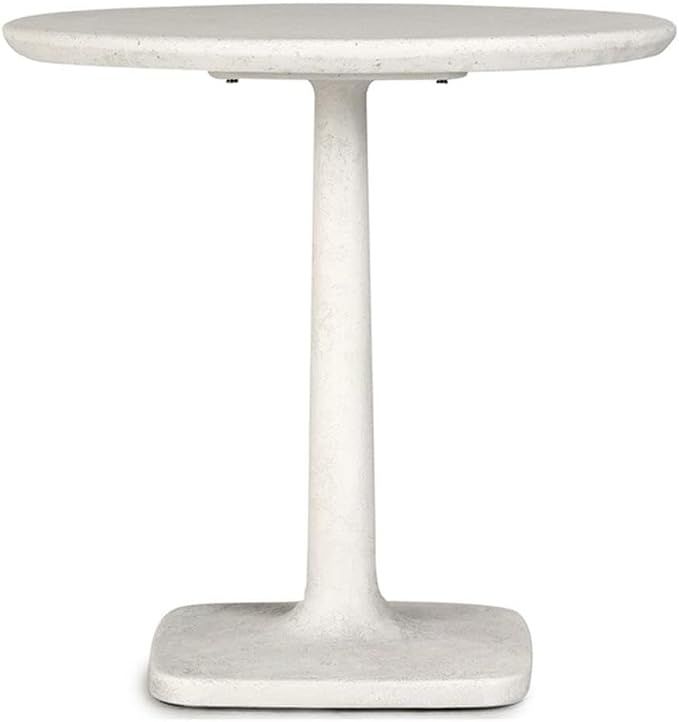 Classic Home Paulina 31" Concrete Stone Outdoor Bistro Table in White