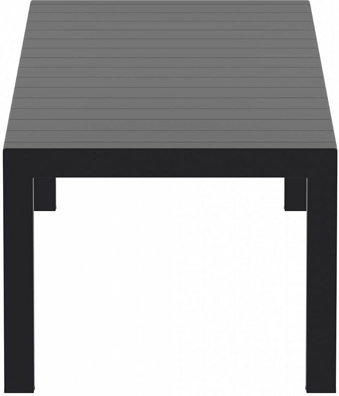 Compamia Vegas 118" Extendable Patio Dining Table in Black, Commercial Grade