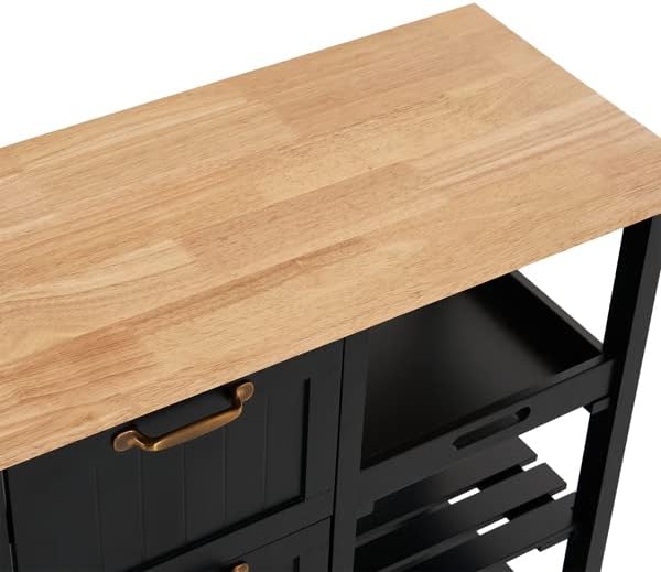 Outdoor Grill Table Outdoor Bar Cart Kitchen Island on Wheels Outdoor Cabinet Outdoor Serving Cart Dining Cart Table Multifunctional and Commercial 14.6"" L x 30"" W x 33"" H, Black