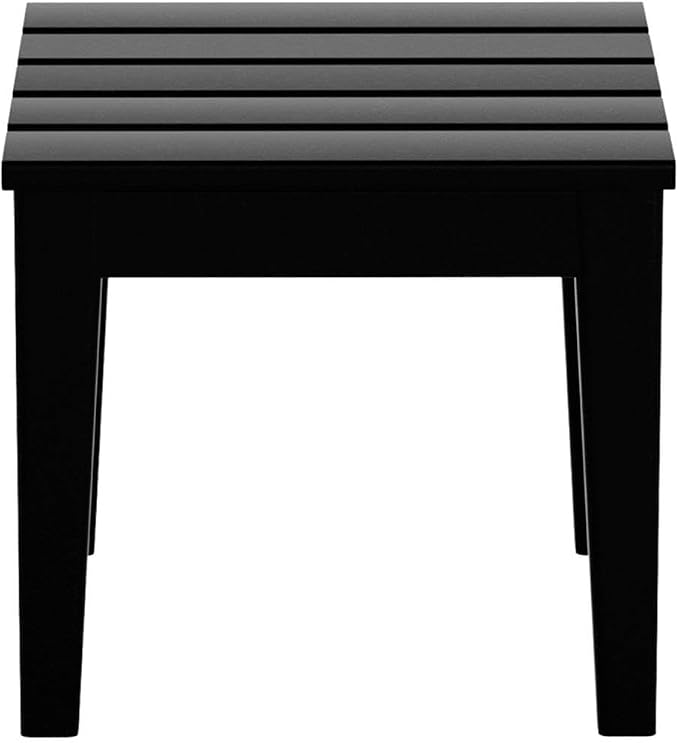 Costaelm Small Outdoor Side Table, Patio End Table Weather Resistant Outdoor Coffee Table, Square Conversation Table for Indoor, Porch, Balcony, Garden, Poolside, Deck, Black