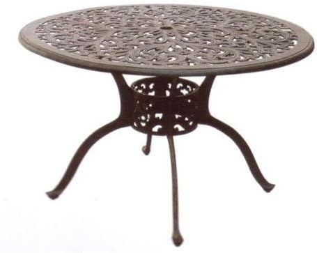 Darlee Series 80 48" Round Patio Dining Table in Antique Bronze