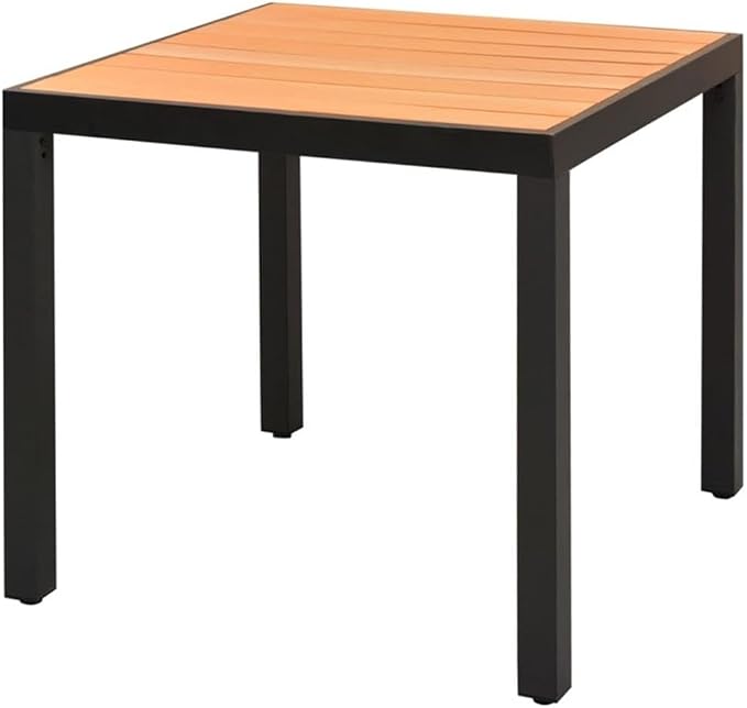 BOWERY HILL 5-Piece Patio Dining Set, Aluminum/PVC Rattan/Steel, Black/Brown Finish, Water-Resistant, Includes Square Table and 4 Chairs, Outdoor Furniture for Garden or Alfresco Dining