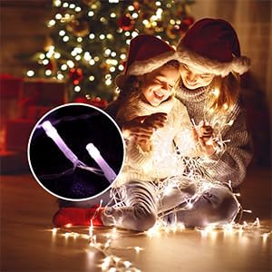 Christmas Decorations, Outdoor Christmas Lights, 320 LED Outdoor Christmas Tree String Lights with 12" Star Toppers [8 Modes& Waterproof] for Xmas New Year Holiday Decor (White)