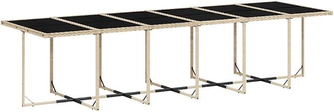 17 Piece Garden Dining Set, 16 Seater Patio Furniture, Rectangular Outdoor Table with Cushions, Foldable Poly Rattan Seating for Backyard Deck