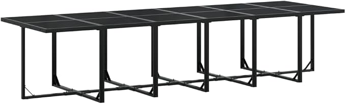13 Piece Patio Dining Set with Cushions, Space-Saving Cube Outdoor Furniture Table and Chairs, Black Textilene Garden Dining Furniture for Backyard
