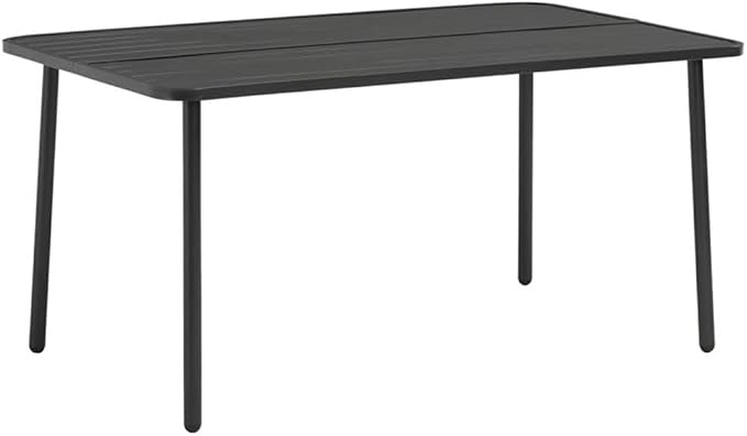 Bowery Hill 5-Piece Steel Patio Dining Set, E-Coated Powder-Coated Finish in Dark Gray, Includes Table and 4 Stackable Chairs, Modern Style, Indoor/Outdoor Use, Perfect for Garden, Terrace, or Balcony