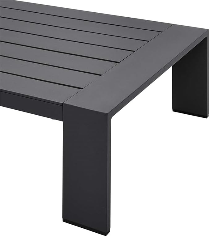 Modway Tahoe Aluminum Outdoor Patio Coffee Table in Gray