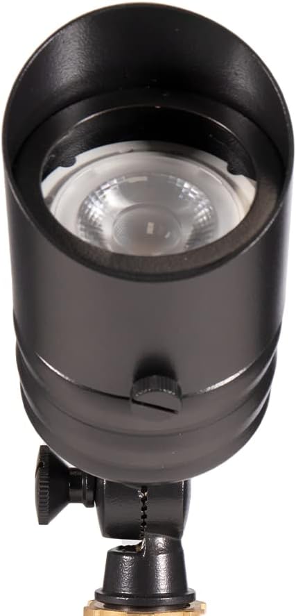 VOLT Fat Boy 12V Brass Outdoor Mini Spotlight (Black) | Lamp Ready, Low Voltage, Ideal for Landscape Lighting of Yard Lawn Garden Patio Trees & House