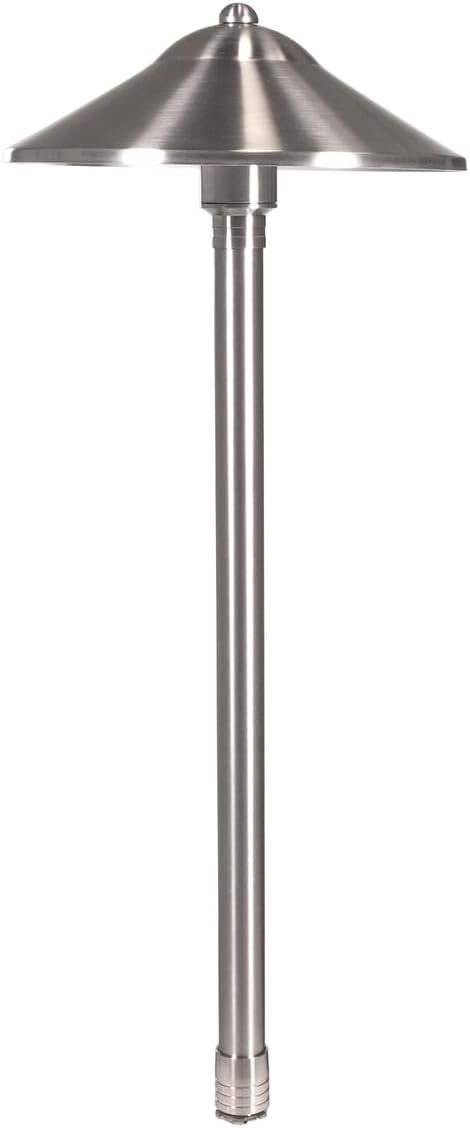 VOLT Max Spread 12V Stainless Steel Path Light (25"" Tall, 9"" Shade) | 16-Foot Diameter Area of Illumination, Lamp Ready, Low Voltage, Ideal for Outdoor Pathway Walkway Garden Driveway or Patio