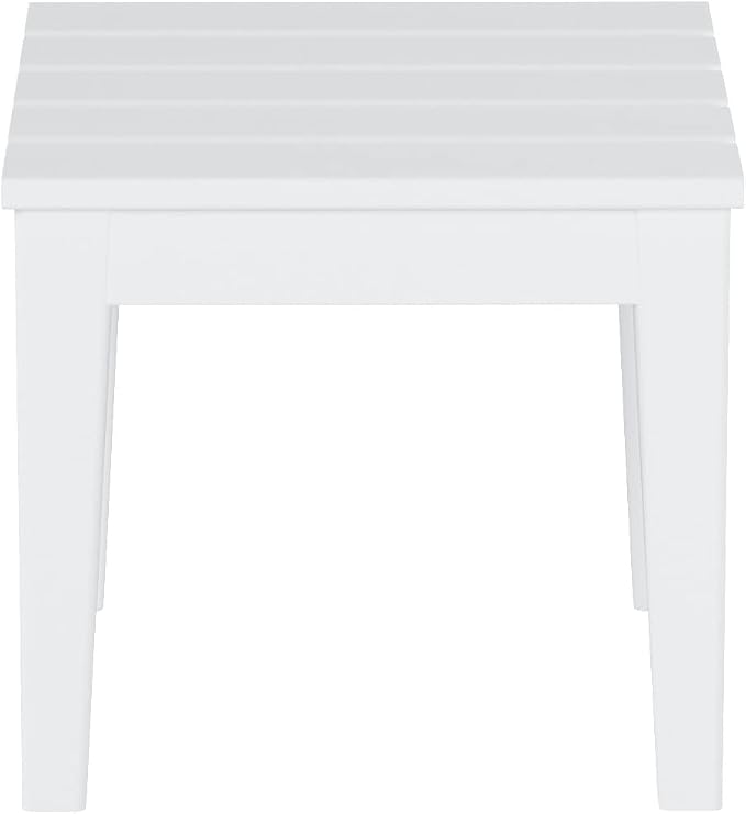 WestinTrends Ashore Outdoor Patio Modern Adirondack Side Table, White