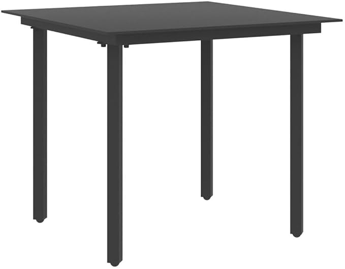 Afuera Living 5 Piece Patio Dining Set, PVC Rattan, Black Finish, Lightweight Steel Frame, UV Resistant, Water Resistant, Modern Design for Garden, Patio, Balcony Outdoor Seating and Dining Use