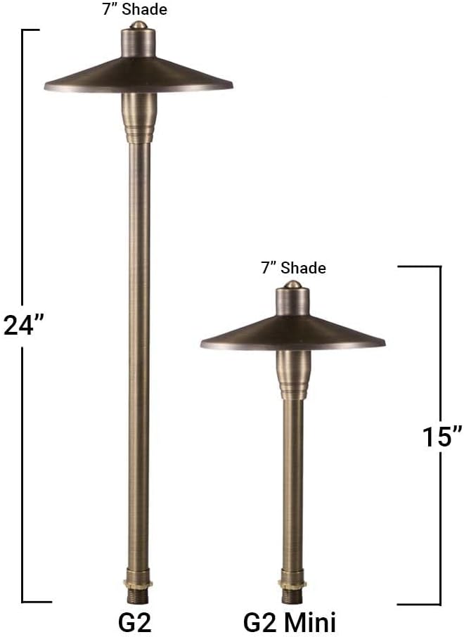 12V Brass LED Path Light 4-Pack Expansion Kit (Bronze) | Low Voltage, 3W 2700K Warm White G4 LED Bulbs, Ideal for Outdoor Pathway Walkway Garden Driveway or Patio