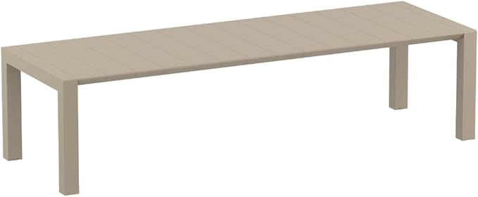 Compamia Vegas 118" Extendable Patio Dining Table in Dove Gray, Commercial Grade