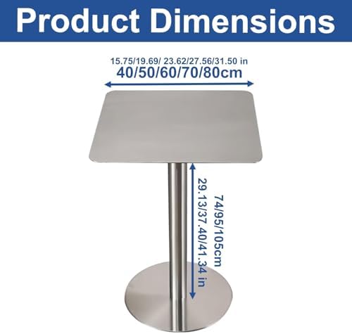 Modern Industrial Small Dining Table - Easy to Clean & Assemble Bar Table for Outdoor, Bistro, Pub, Cafe, Bubble Tea Shop (70x70x75cm) - Perfect for Compact Spaces