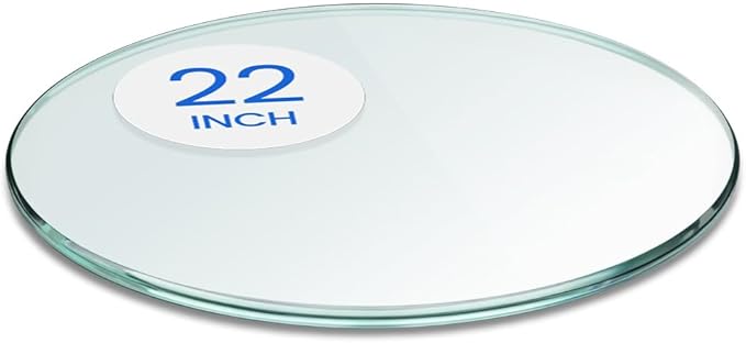 Dulles Glass 22" Round Glass Table Top, 3/8" Thick Clear Tempered Replacement Glass, Pencil Polished Edge for Coffee, Dining, Patio Tables & Furniture Protection