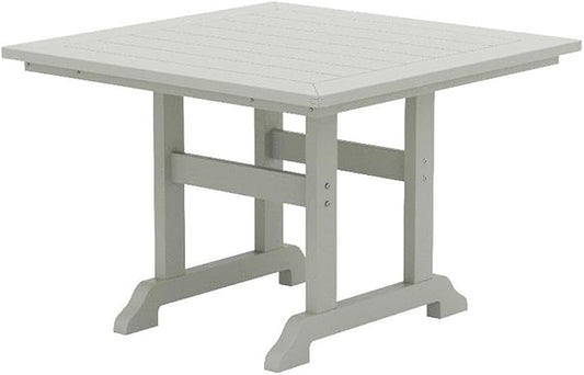 Costaelm Square Outdoor Dining Tables, 43'' Patio Table with Umbrella Hole for 4 Person, Balcony Outdoor Buffet Porch for Outside Lawn Porch Bistro Furniture, Sand