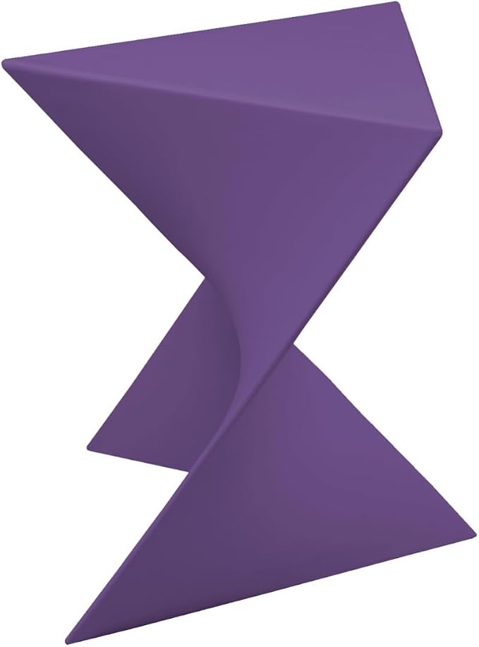 LeisureMod 15.75" Triangular Side Table, Stackable Plastic Accent End Table for Indoor & Outdoor Use, Weather-Resistant Modern Patio & Living Room Table, Set of 4, Purple
